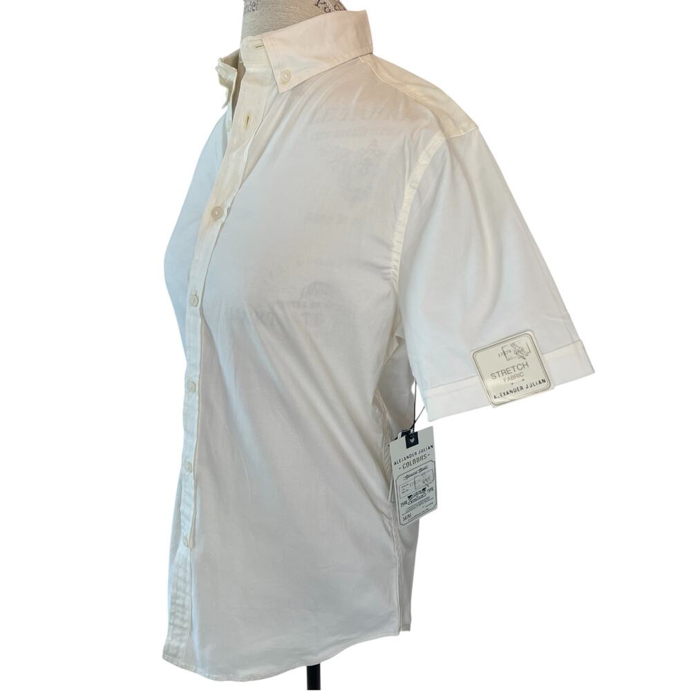 Alexander Julian Men’s Cream Button Down Shirt Size Small NWT Stretch Cotton - Picture 2 of 8